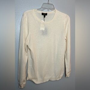 Charter Club Luxury Womens 100% Cashmere Sweater Crew Neck Medium Cream, NWT